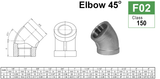 45° Class 150 Elbow