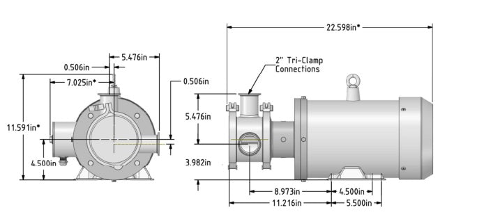 Sanitary Stainless Steel Flexible Impeller ( Washdown motor)