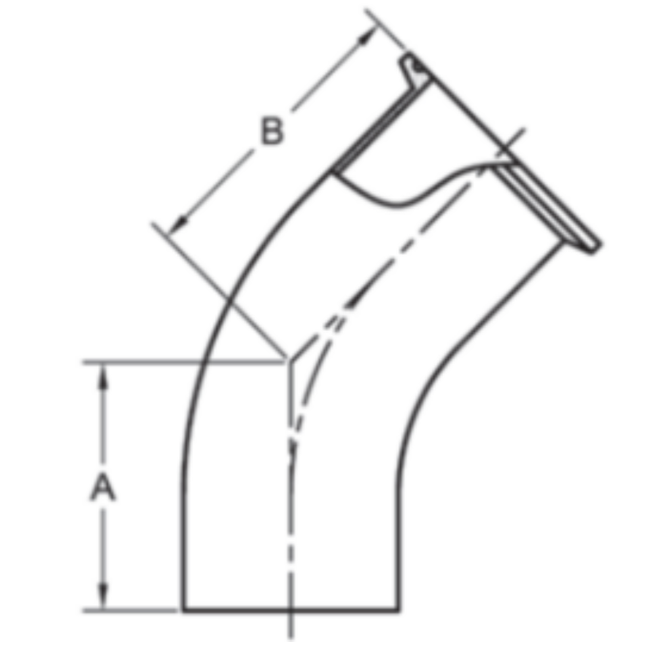 45° Tri-Clamp x Weld Elbows