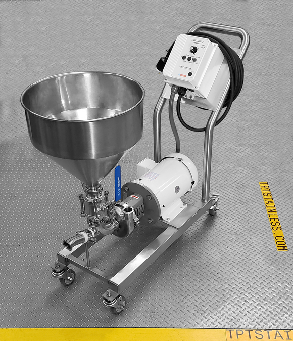 Inline Shear Mixer Cart (White Washdown Motor)
