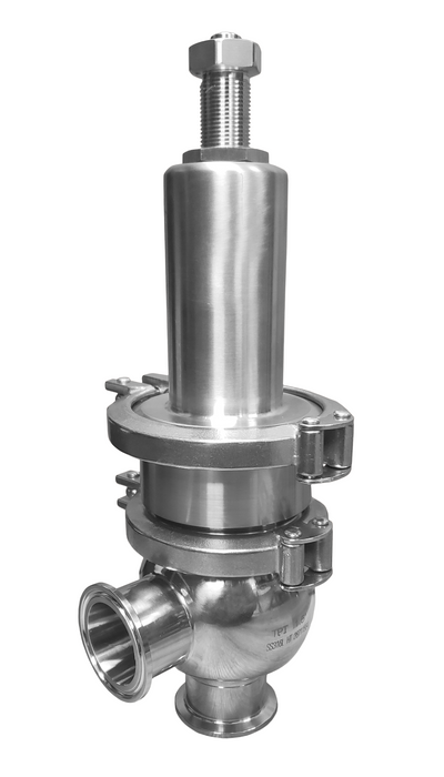 Tri-Clamp Sanitary Pressure Relief Valve (CIP Pneumatic Override)