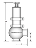 Tri-Clamp Sanitary Pressure Relief Valve (CIP Pneumatic Override)