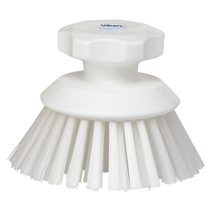 Round Scrub Brush- Stiff, White